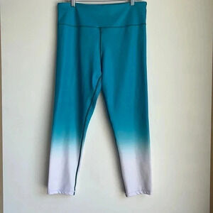 ZYIA ACTIVE Leggings, Women’s Size 16-18, Teal/White Color Ombré, Stretchy